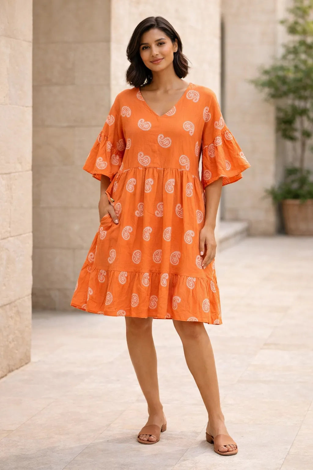 smock dress cotton Italian Paisley Cotton Smock Dress UK 8–20| MissBold Wholesale – Miss Bold