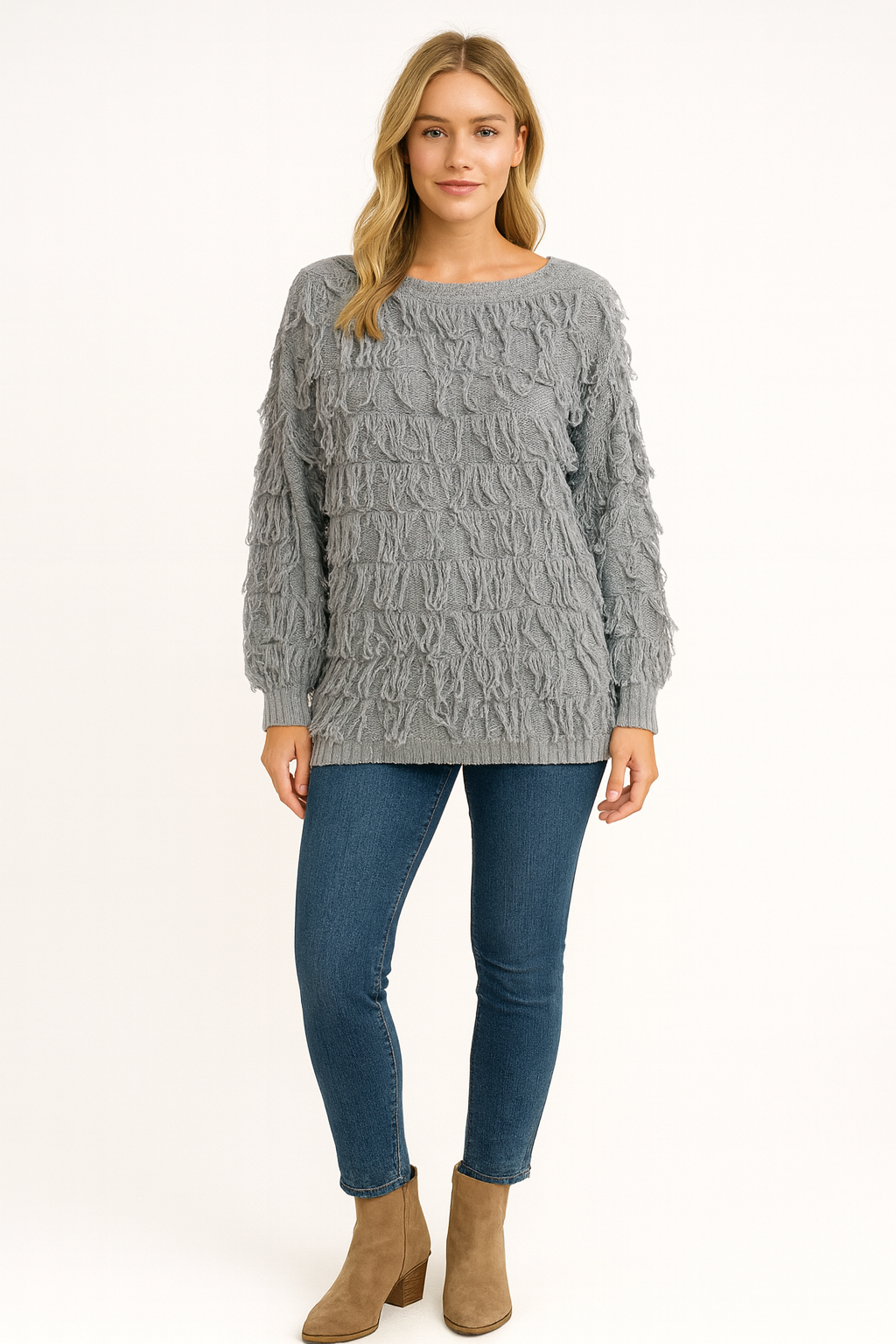 Italian Fringe Layer Tassel Detail Jumper Top