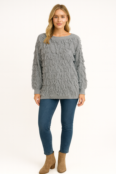 Italian Fringe Layer Tassel Detail Jumper Top