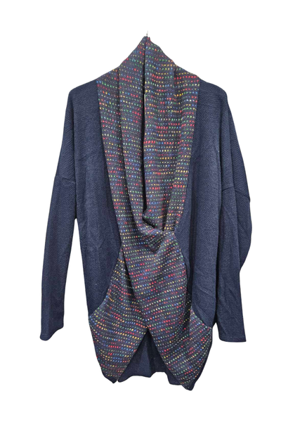 Italian Multicoloured Wrap Over Knitted Top for Ladies