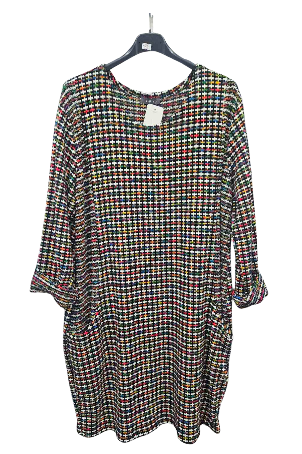 Italian Colourful Knitted Tunic with Pockets – One Size (UK 10-18)