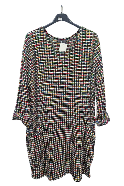 Italian Colourful Knitted Tunic with Pockets – One Size (UK 10-18)