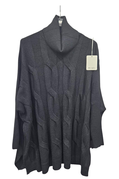 Italian Ladies Cowl Neck Cable Knit Jumper Top – One Size UK 10-20 | Winter Knitwear
