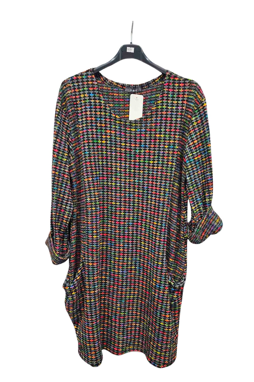 Italian Colourful Knitted Tunic with Pockets – One Size (UK 10-18)