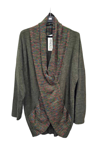 Italian Multicoloured Wrap Over Knitted Top for Ladies
