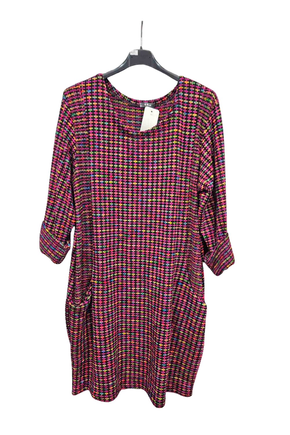 Italian Colourful Knitted Tunic with Pockets – One Size (UK 10-18)