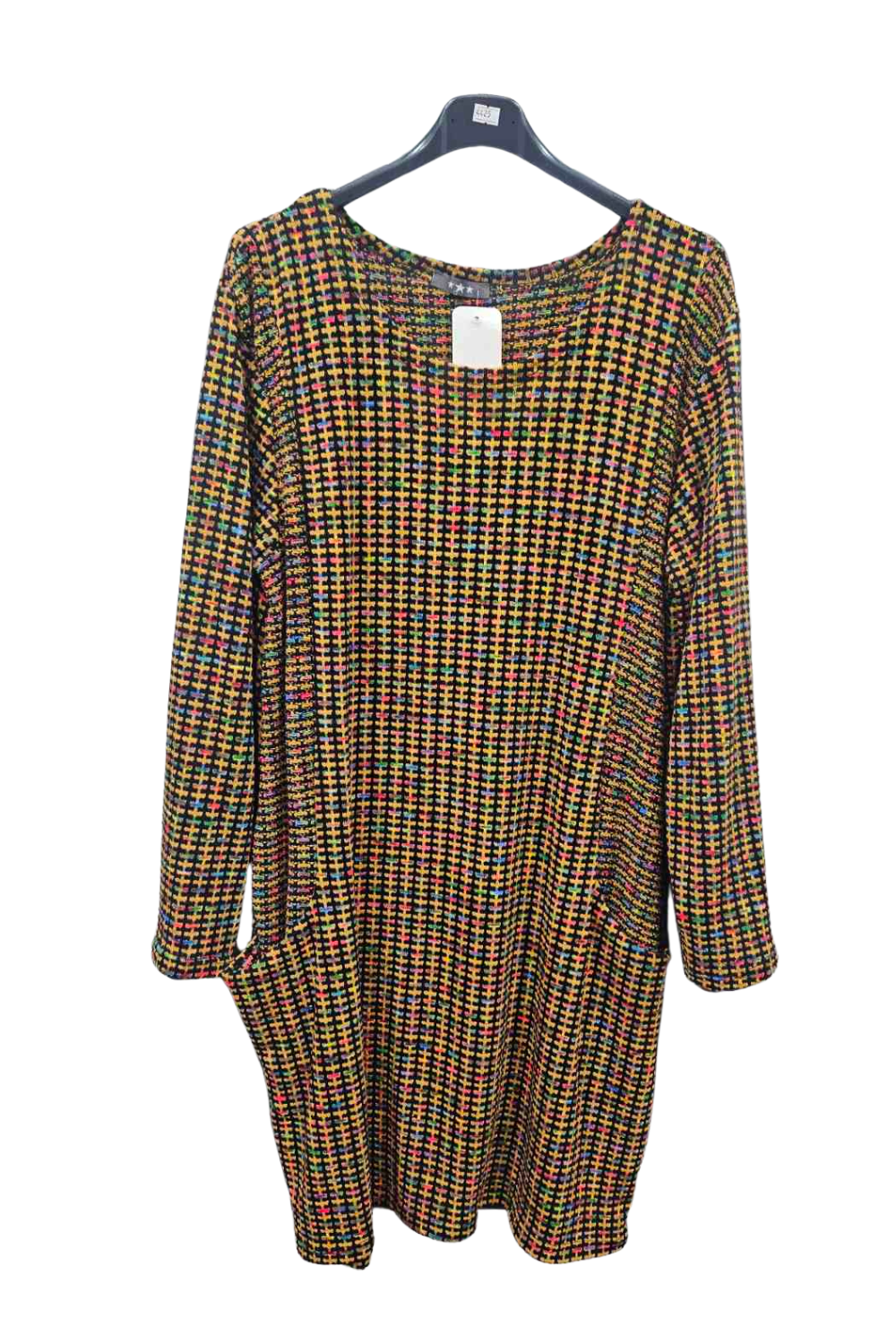 Italian Colourful Knitted Tunic with Pockets – One Size (UK 10-18)
