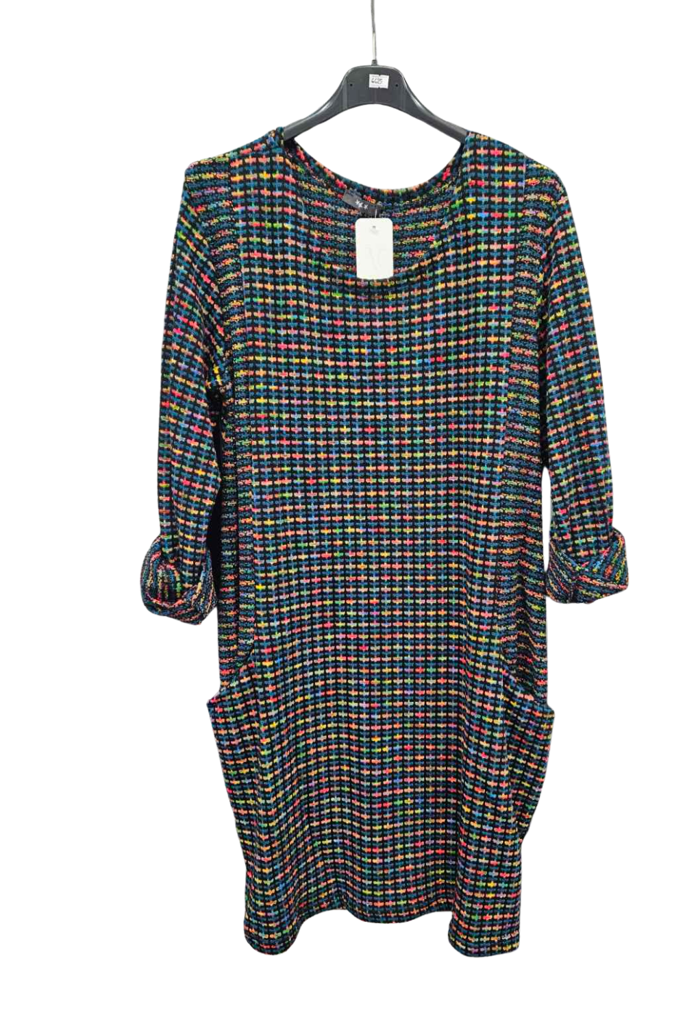 Italian Colourful Knitted Tunic with Pockets – One Size (UK 10-18)