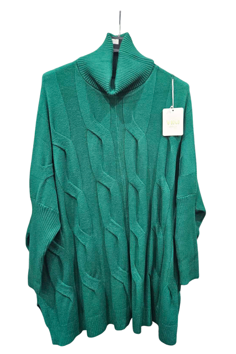 Italian Ladies Cowl Neck Cable Knit Jumper Top – One Size UK 10-20 | Winter Knitwear