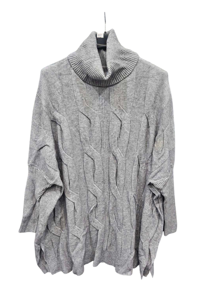 Italian Ladies Cowl Neck Cable Knit Jumper Top – One Size UK 10-20 | Winter Knitwear