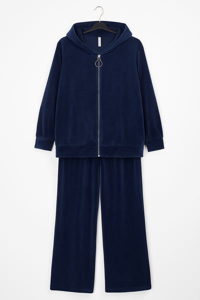 Italian Velour Hooded Loungewear Co Ord Set