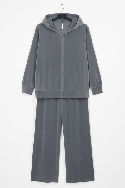 Italian Velour Hooded Loungewear Co Ord Set