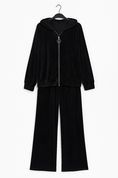 Italian Velour Hooded Loungewear Co Ord Set