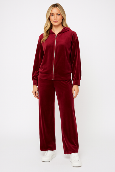 Italian Velour Hooded Loungewear Co Ord Set