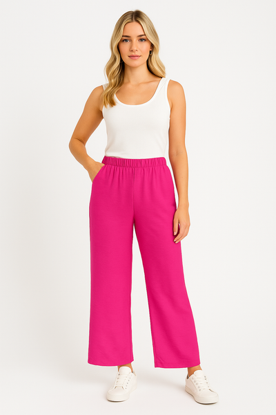 Plain Basic Palazzo Women's Trousers