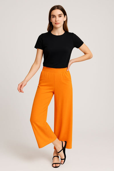 Plain Basic Palazzo Women's Trousers