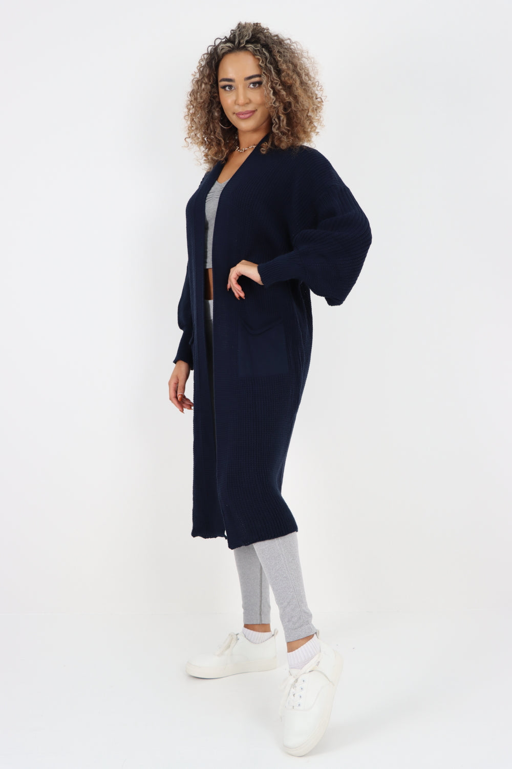 Oversized Knitted Open Front Cardigan