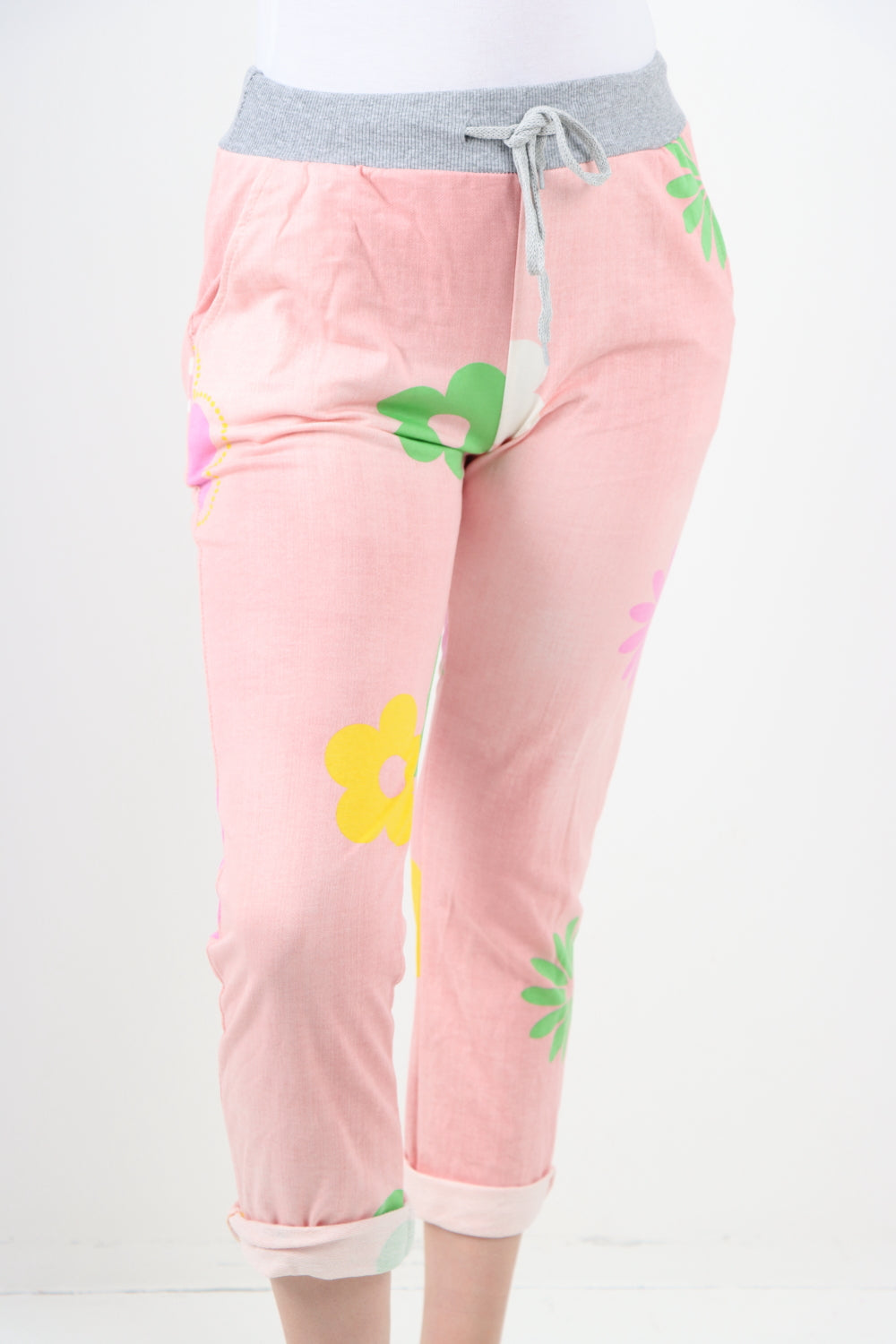 Italian Ditsy Floral Printed Cotton Trousers