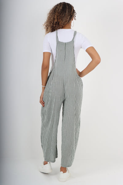 Italian Stripe Cotton Jumpsuits