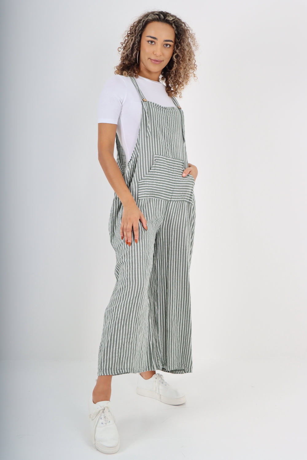 Italian Stripe Cotton Jumpsuits