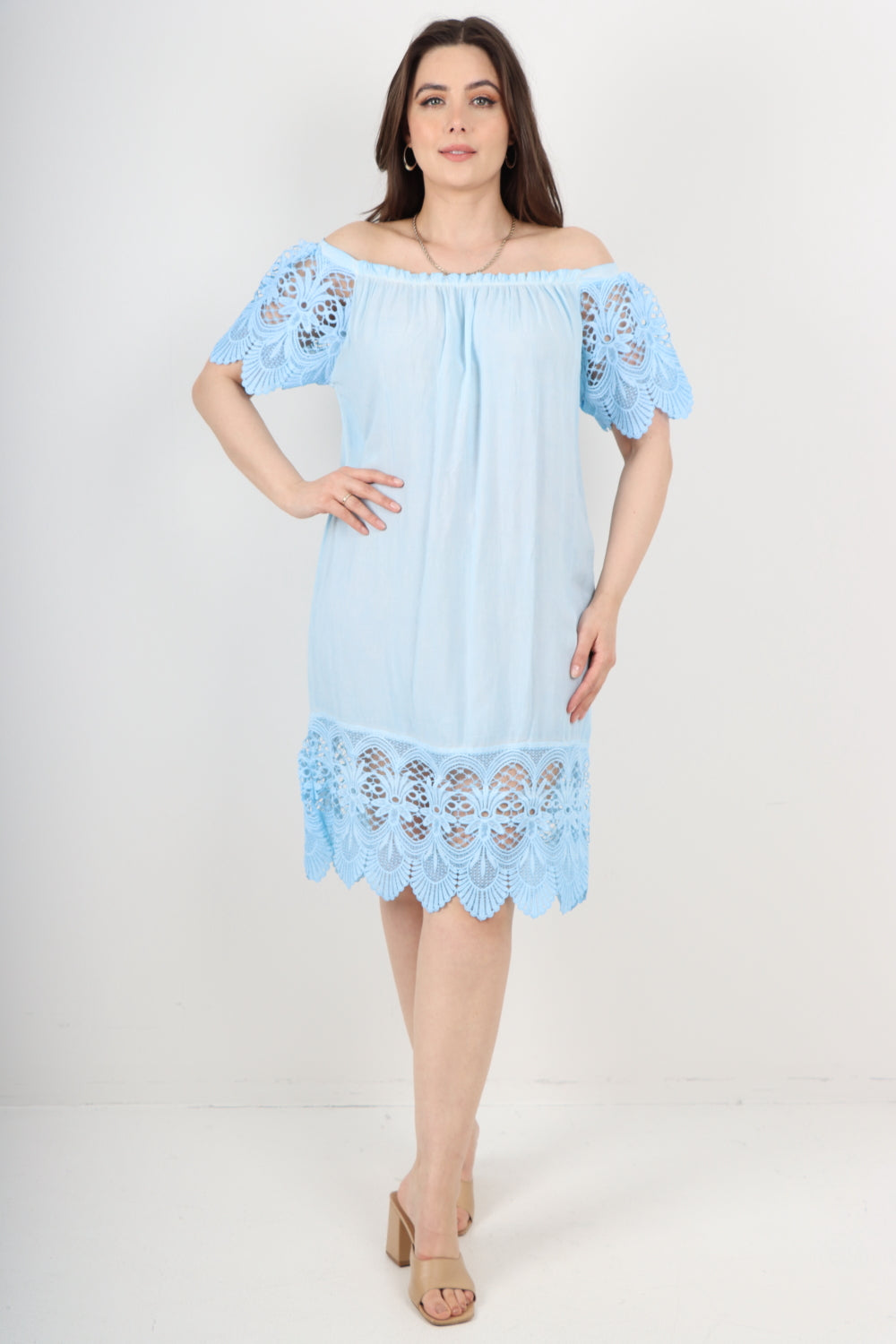 natalia blue printed maxi dress Bardot Dark Blue Lace Halter Cocktail Dress main image 1
