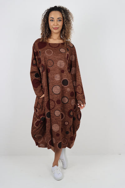 Italian Oversized Printed Cocoon Dress