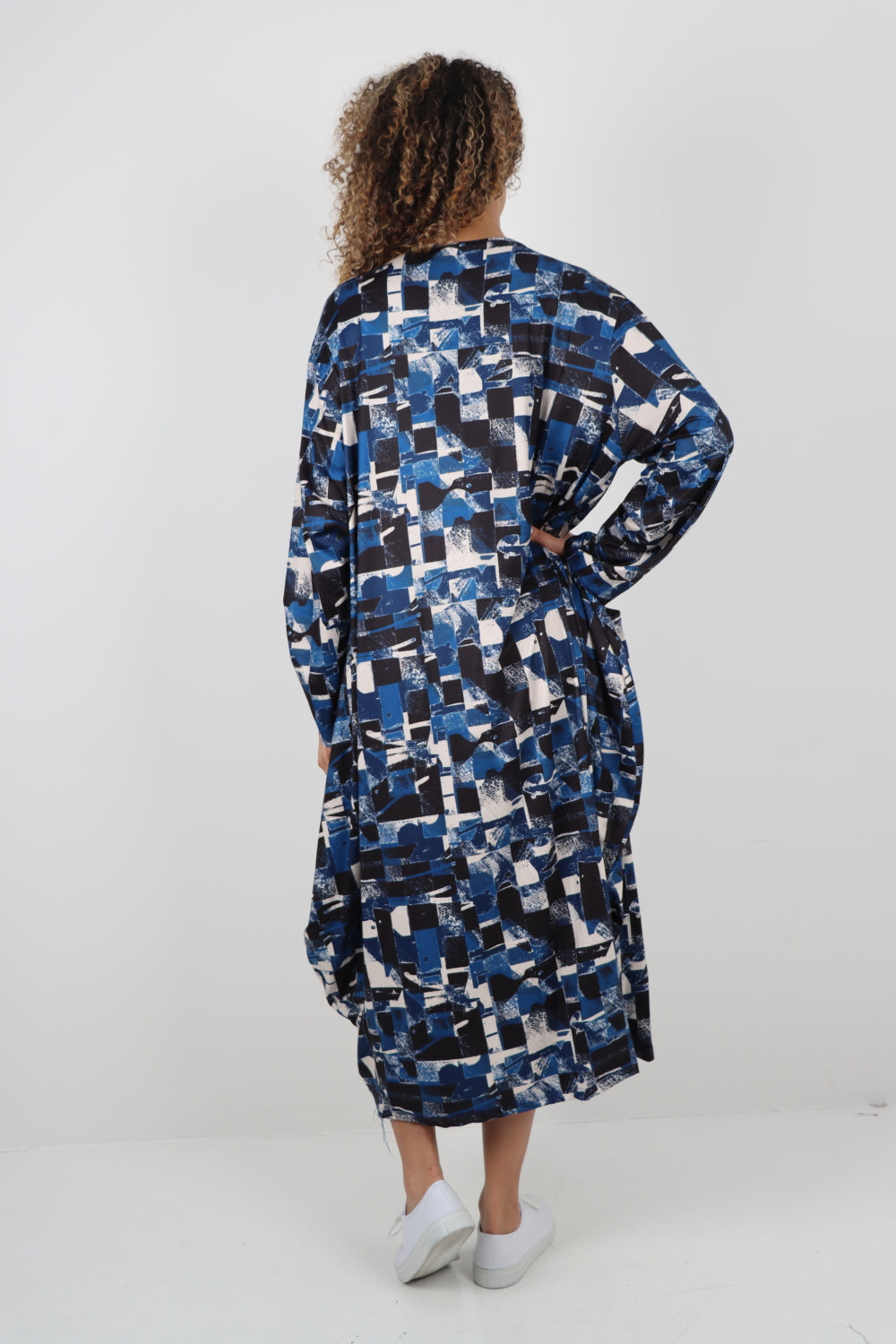 Italian Oversized Abstract Print Cocoon Maxi dress