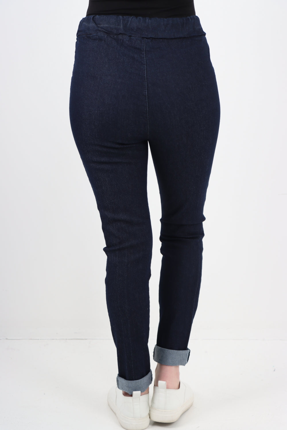 Italian Plain Denim Look Side Pockets Jeans Trouser