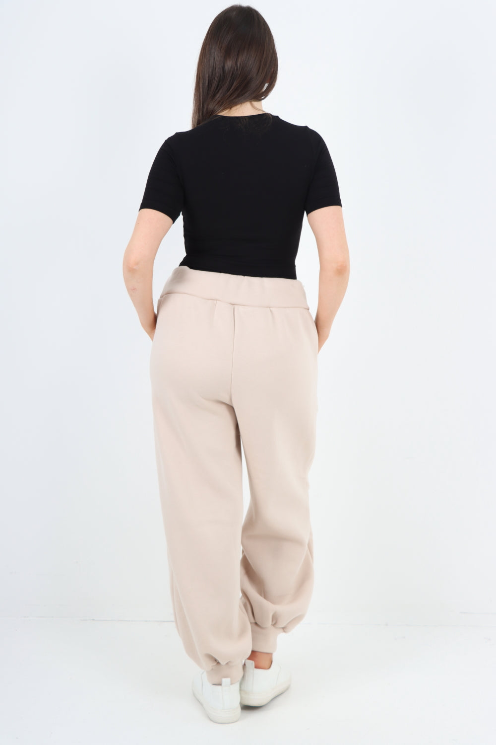Italian Plain Side Pockets Plus Size  Sweat Pants