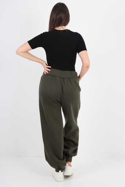 Italian Plain Side Pockets Plus Size  Sweat Pants