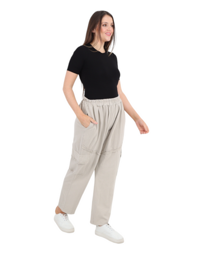 Italian Elastic Waist Jersey Trousers