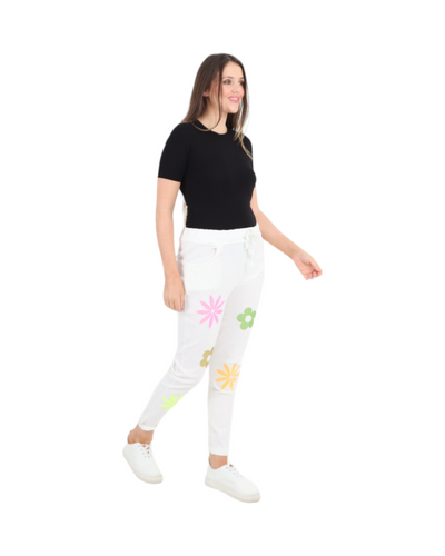 Italian Ditsy Floral Pattern Magic Pant Trouser