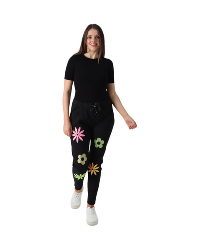 Italian Ditsy Floral Pattern Magic Pant Trouser