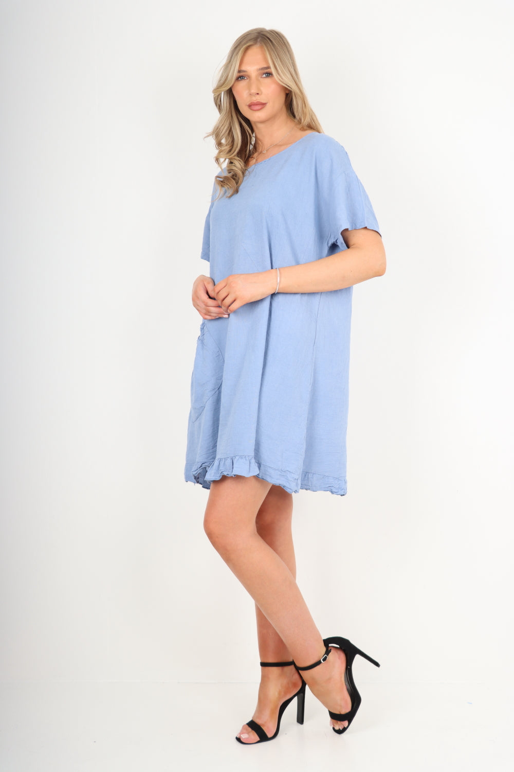 Italian Linen Lagenlook Mini Tunic Dress
