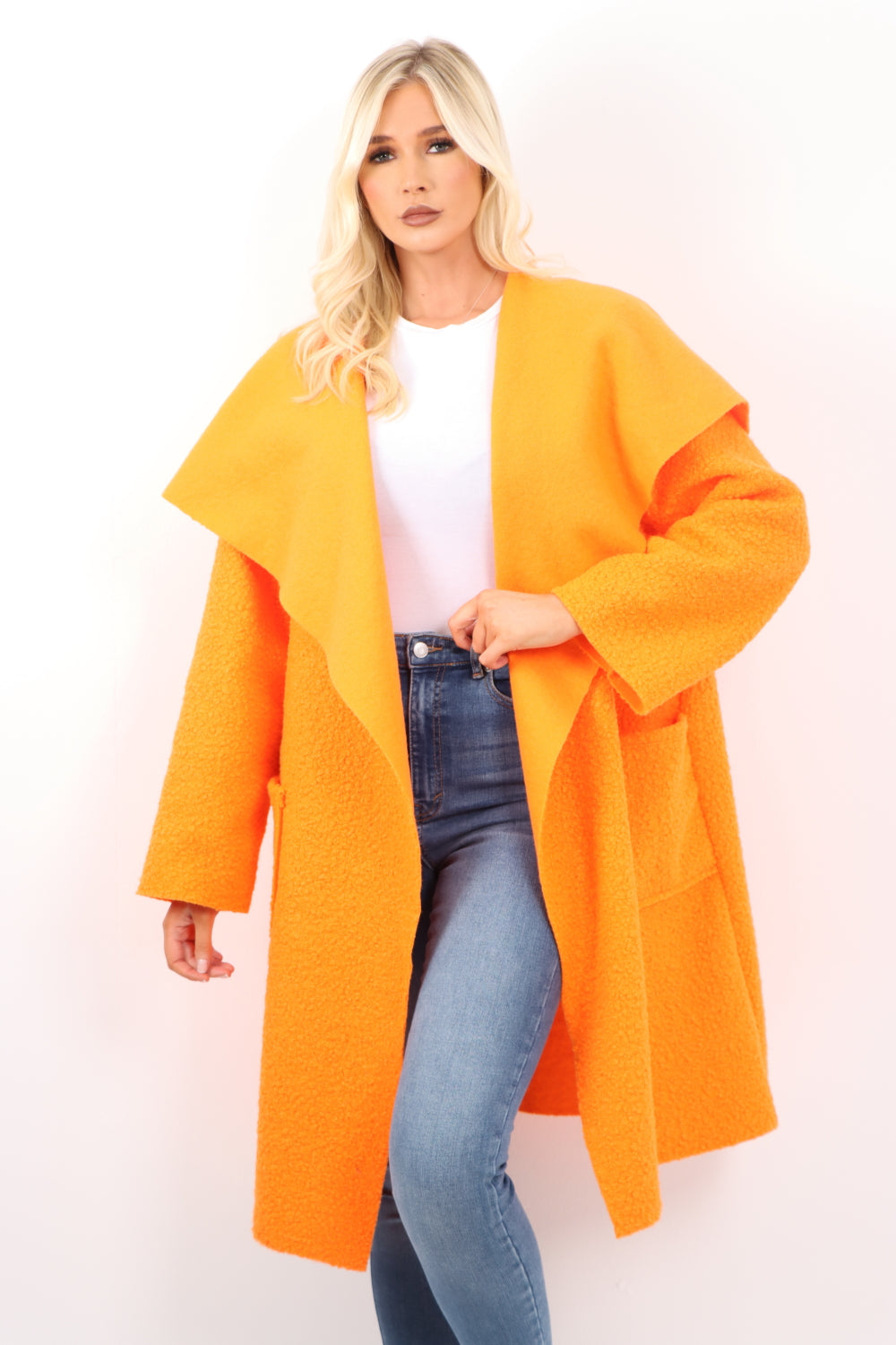 Duster Coat Mustard Waterfall Coat Missguided Belted Waterfall Tan