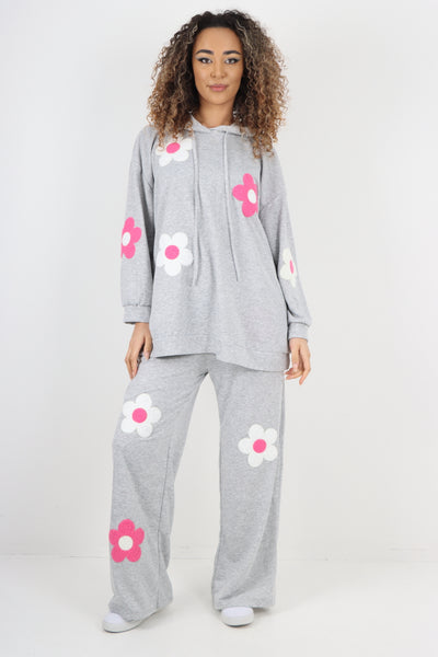 Italian Ditsy Floral Print Hooded Co-Ord Set