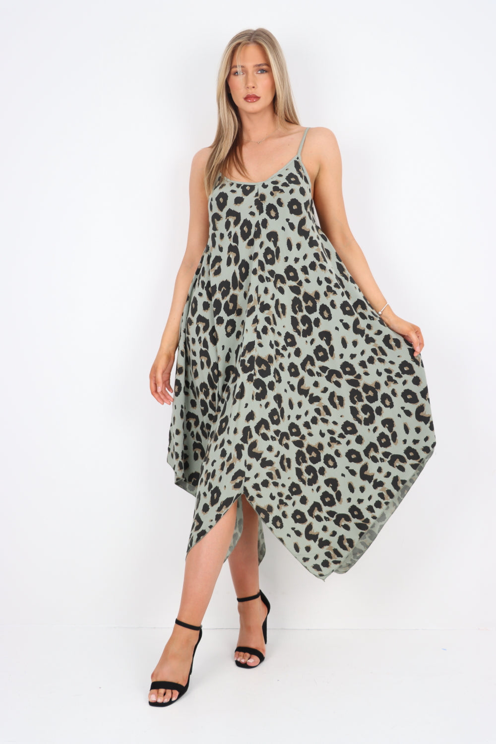 Italian Leopard Print Handkerchief Dress