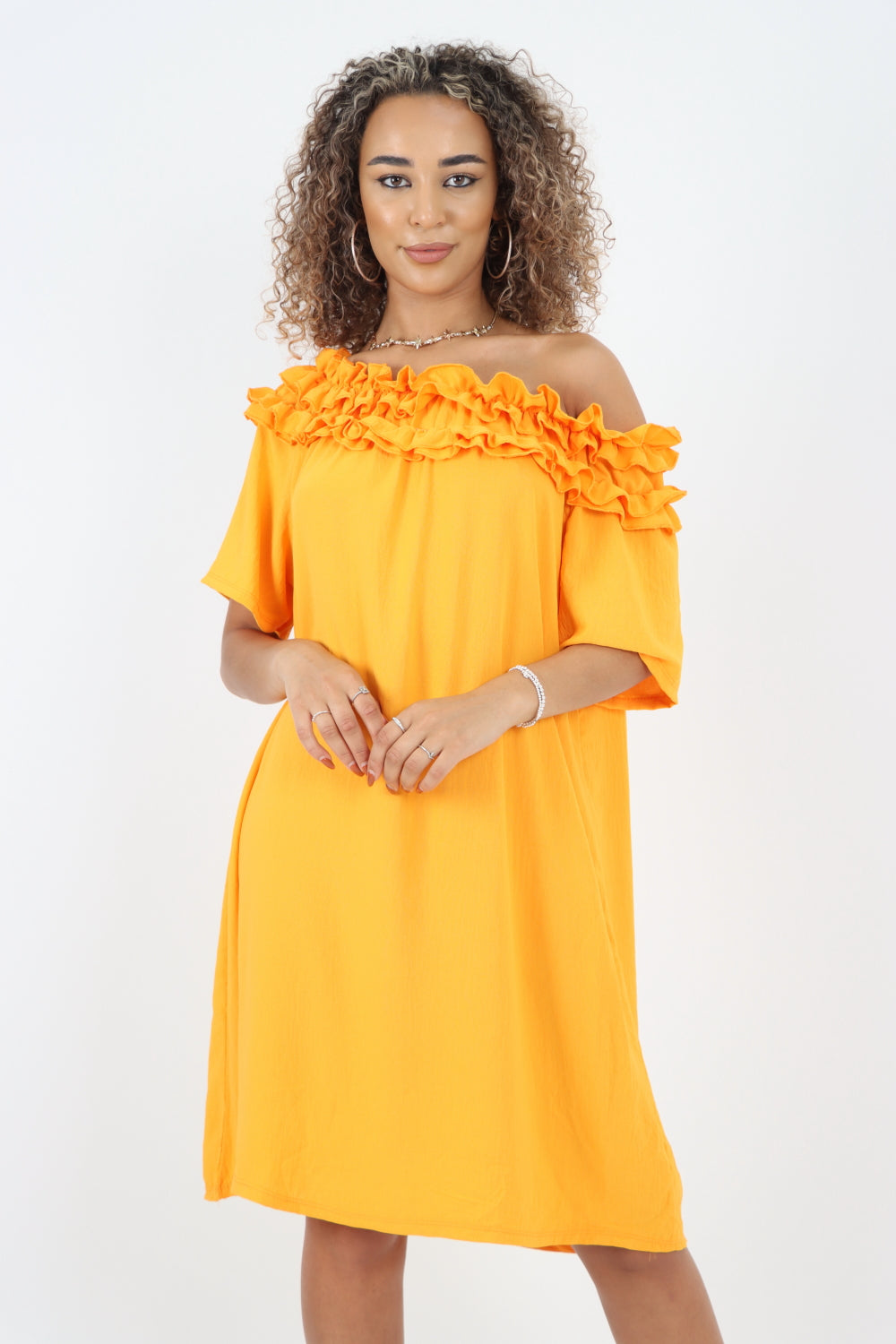 Italian Off the Shoulder Midi Dress Miss Bold Wholesale