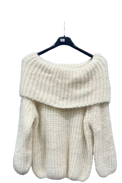 Italian Bardot Long Sleeve Jumper bge