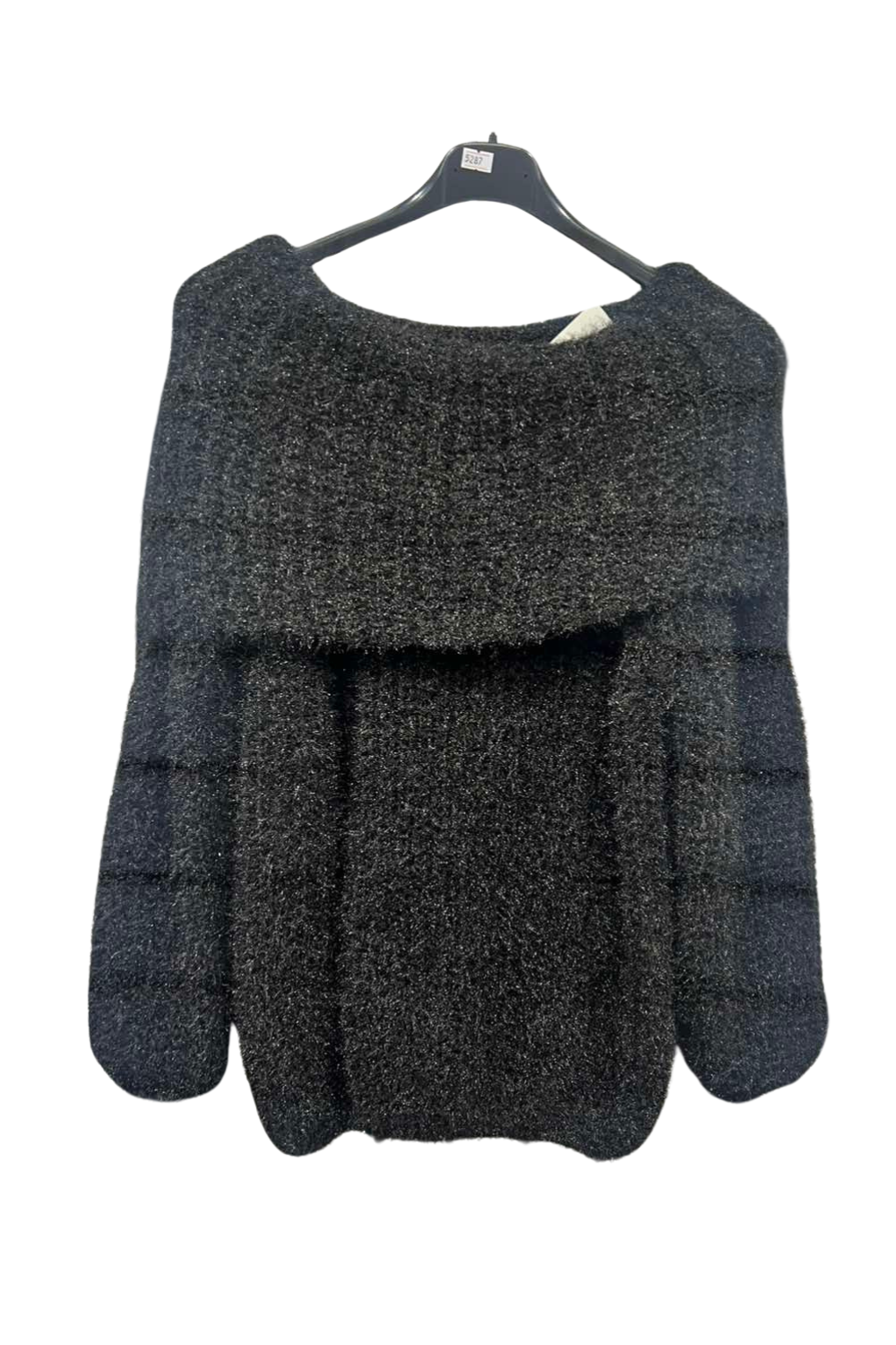 Italian Bardot Long Sleeve Jumper blk