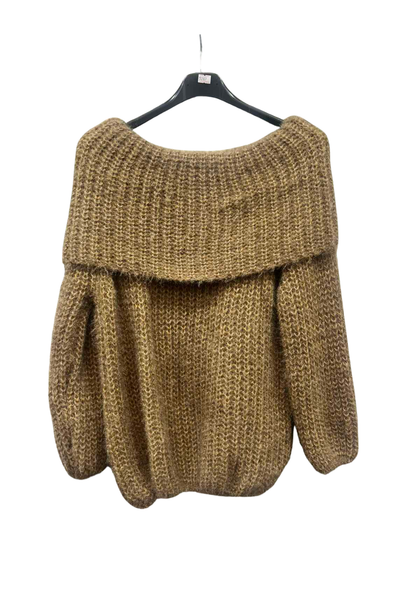 Italian Bardot Long Sleeve Jumper cml