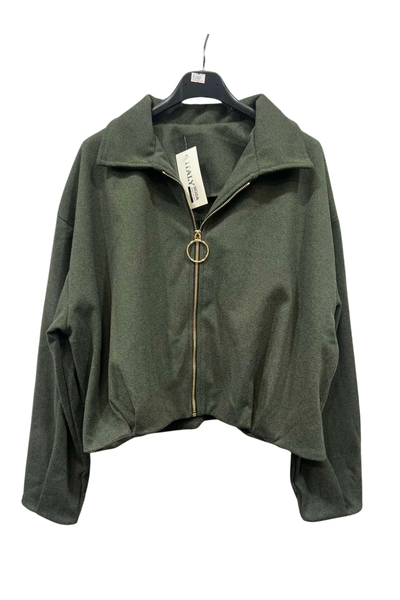 Italian Collar Zip Up Jacket kki