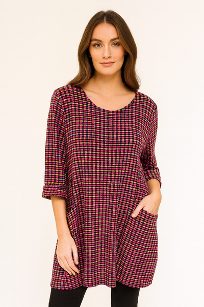 Italian Colourful Knitted Tunic with Pockets – One Size UK 10-18