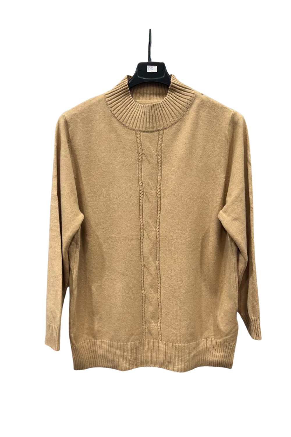 Italian High Neck Front Cable Knit Jumper Top