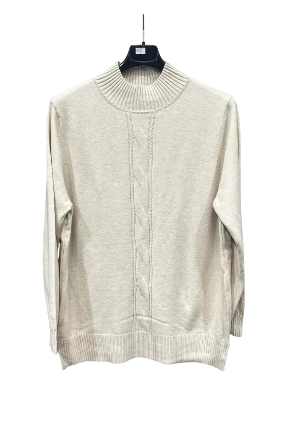 Italian High Neck Front Cable Knit Jumper Top bge