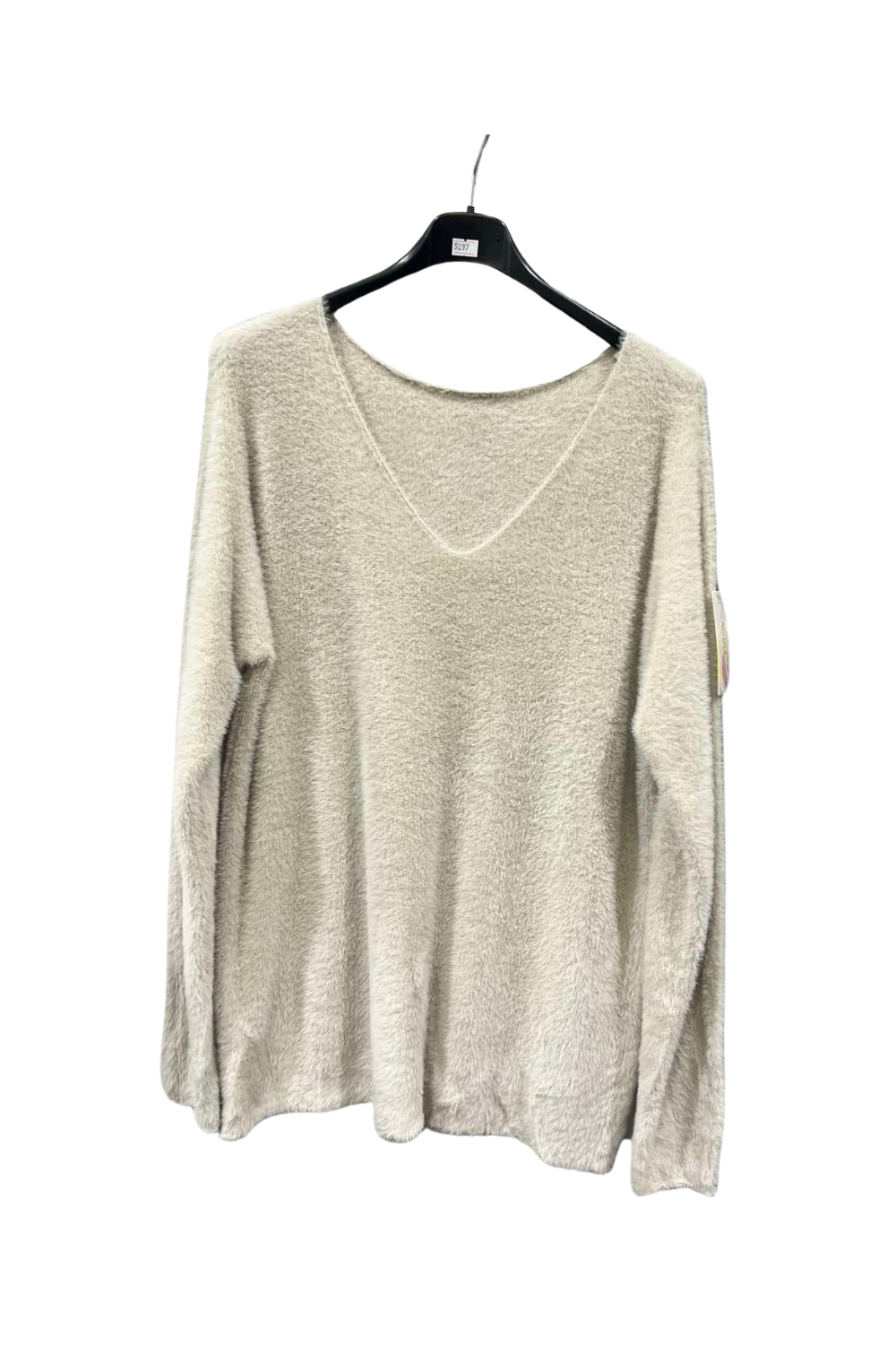 Italian Soft Fluffy V Neck Jumper – One Size Fits UK 8–14 stone