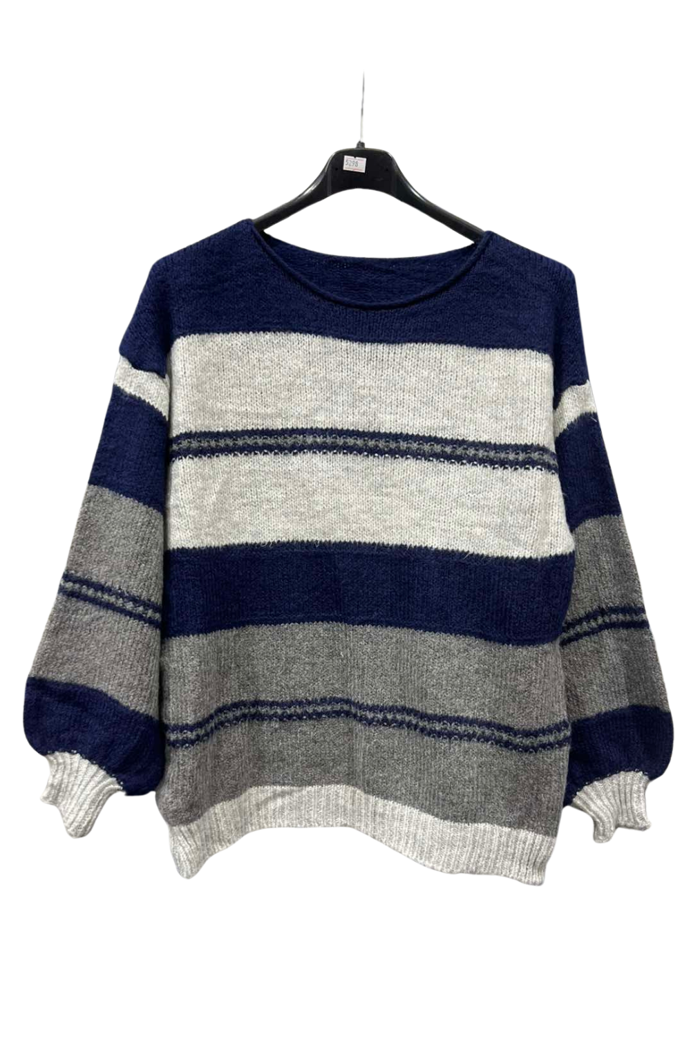 Italian Soft Knit Stripe Jumper NVY