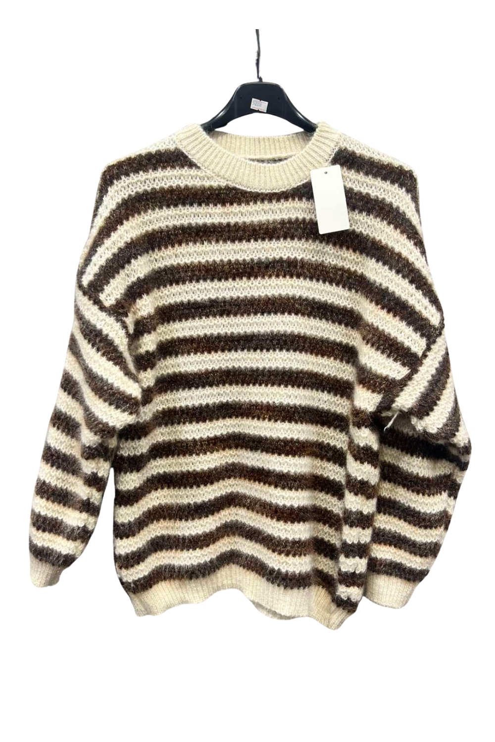 Italian Stripe Round Neck Jumper Top1