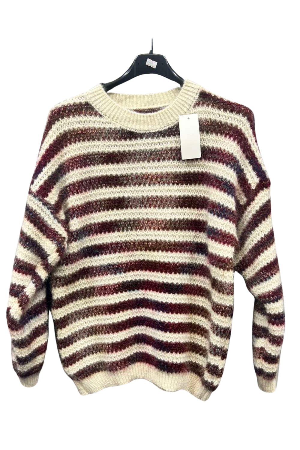 Italian Stripe Round Neck Jumper Top2