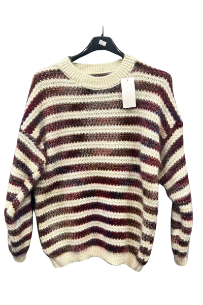 Italian Stripe Round Neck Jumper Top2